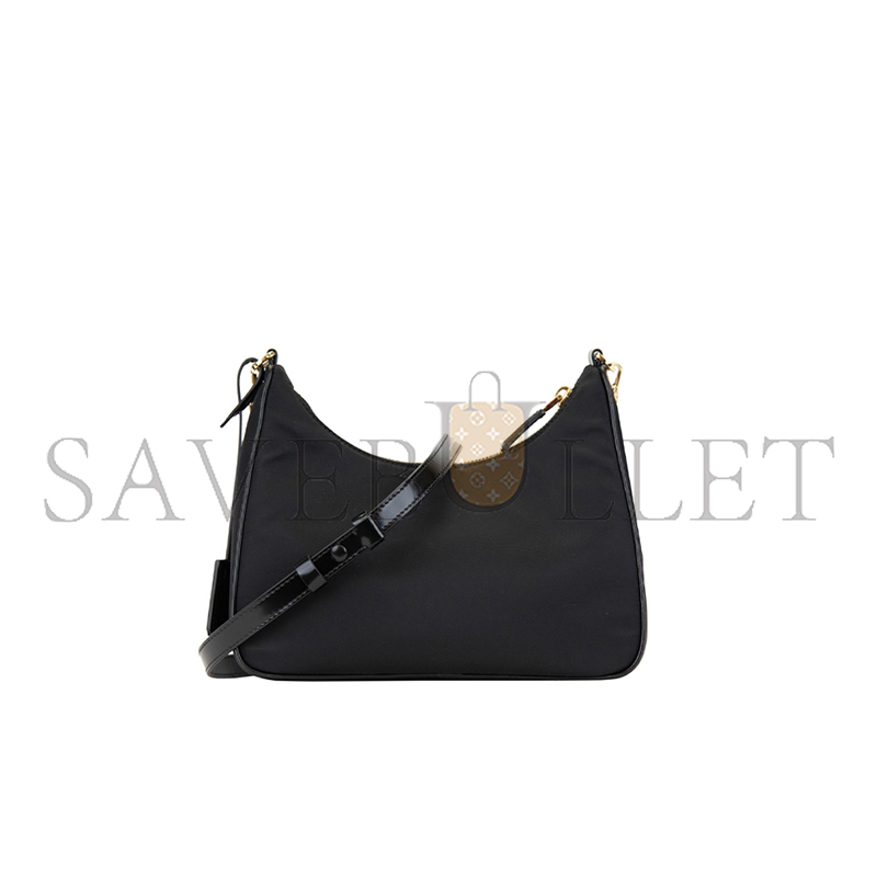PRADA RE-NYLON AND BRUSHED-LEATHER MINI BAG 1BC198 (22.5*18.5*6.5cm)